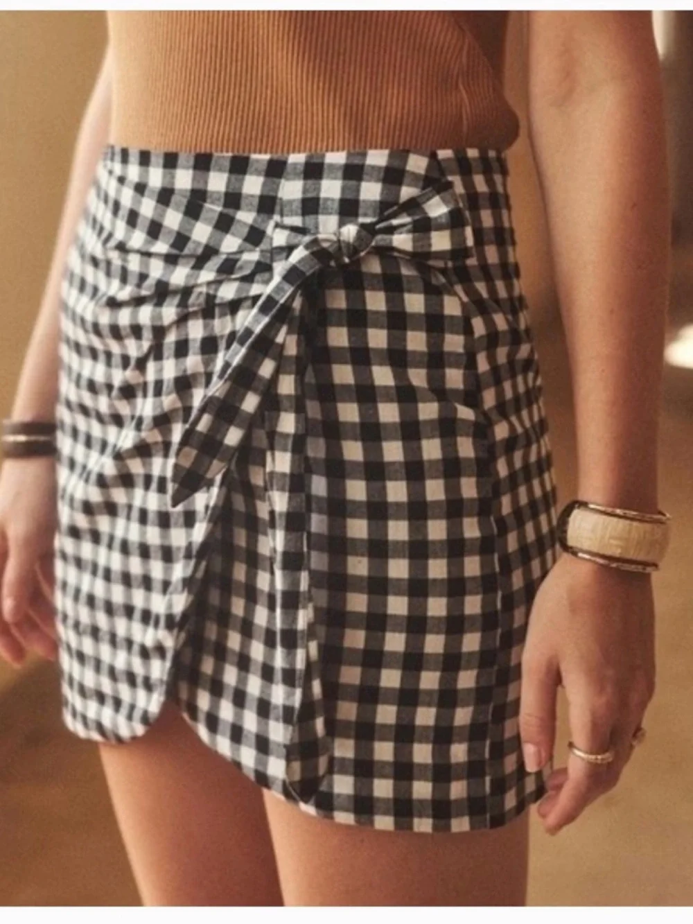 Sézane Pacome Skirt – Black & White Gingham – Size 36 (US 4) - Picture 3 of 6